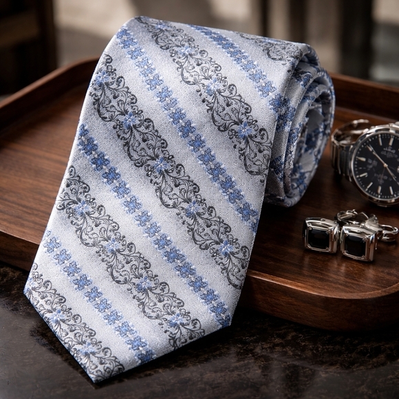 Steve Harvey Other - Steve Harvey Celebrity Edition Gray and Blue Men's Tie